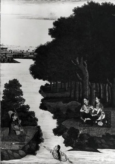 Women in a Landscape by Indian School